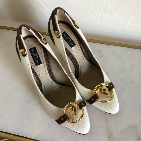 ETRO White and Leather Heels - Picture 2 of 8